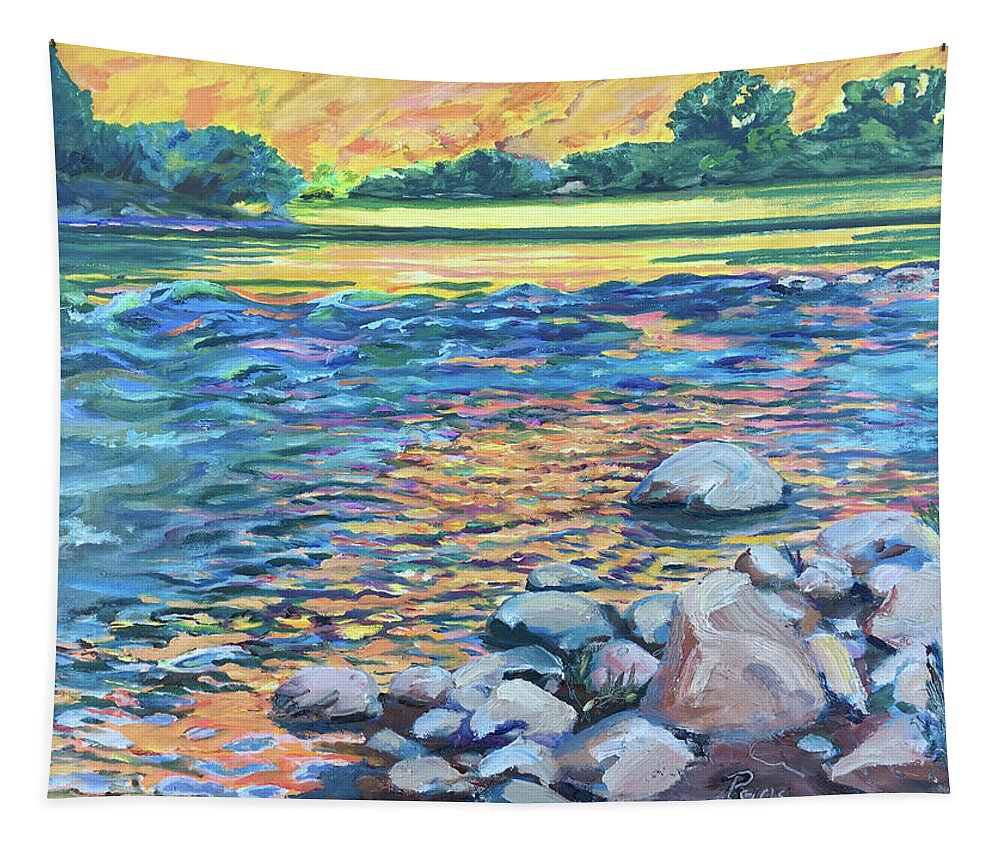 Oil Painting Tapestry featuring the painting Golden Morning, Big Bend by Page Holland