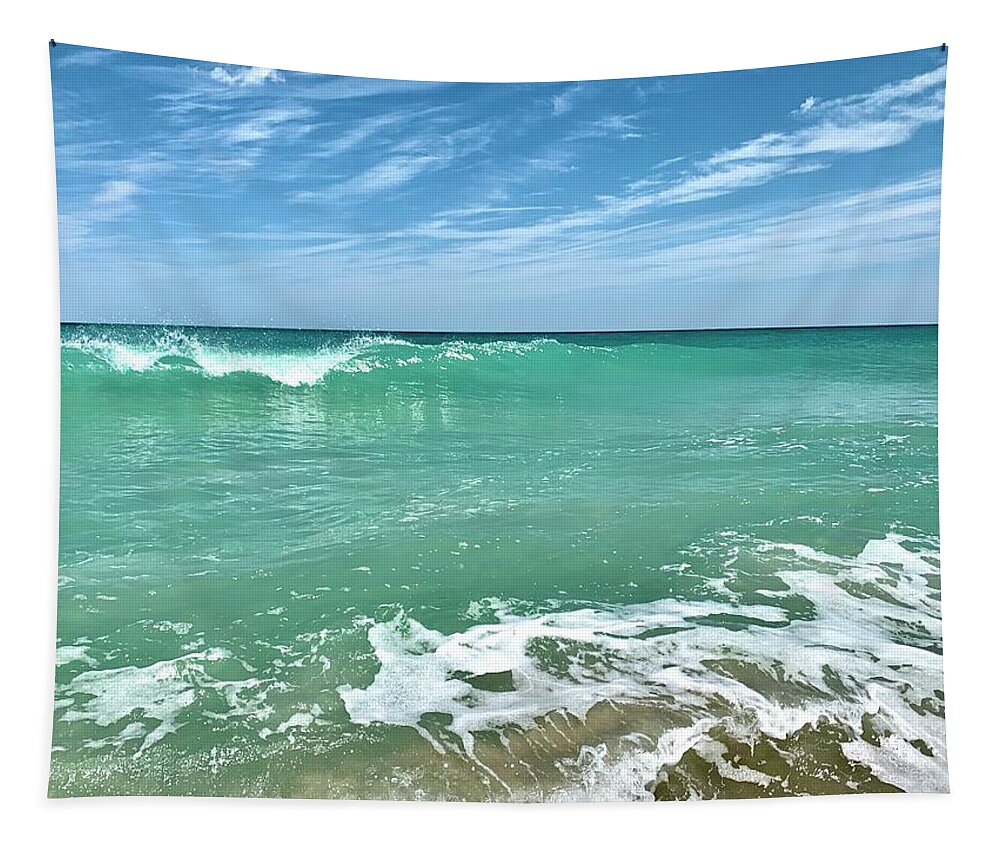 Vero Tapestry featuring the photograph Golden Sands Beach by Veterans Aerial Media LLC