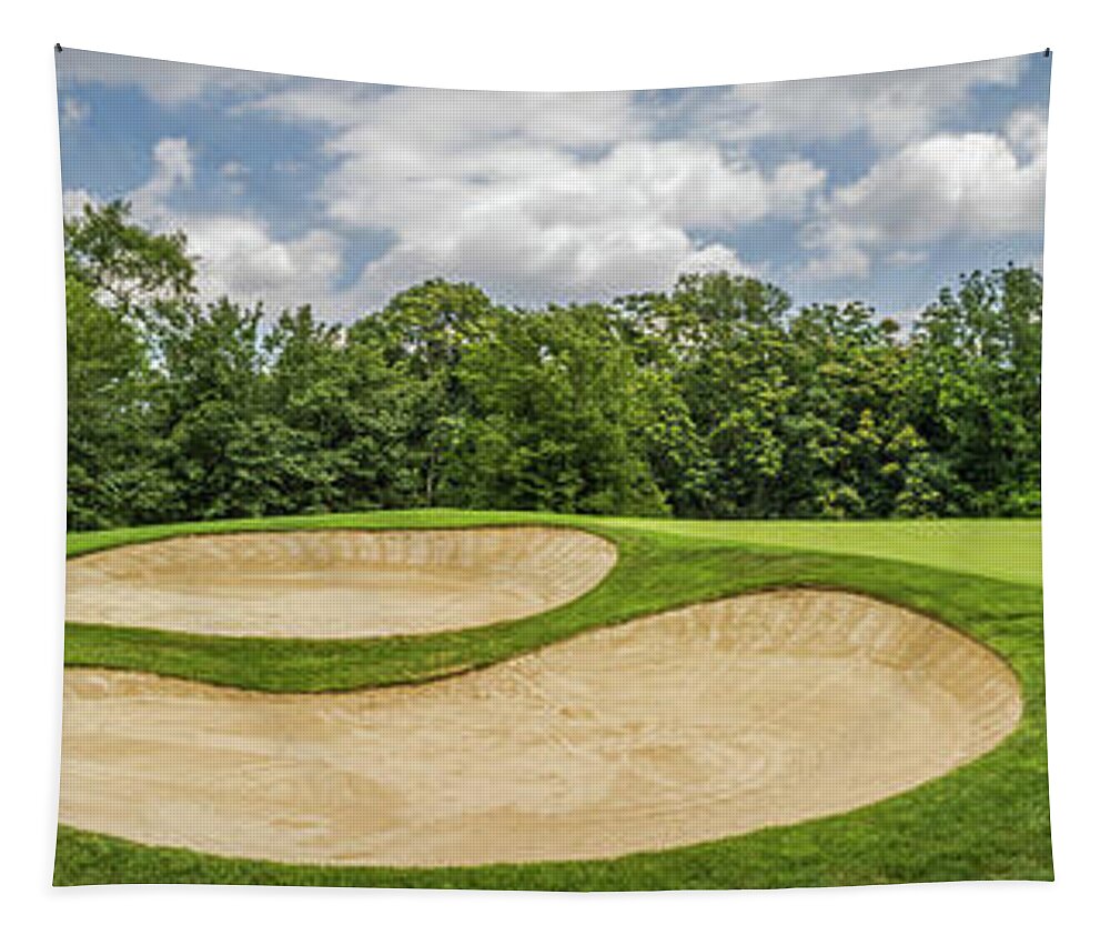Golf Course Tapestry featuring the photograph Golf Course Panorama by Elvira Peretsman