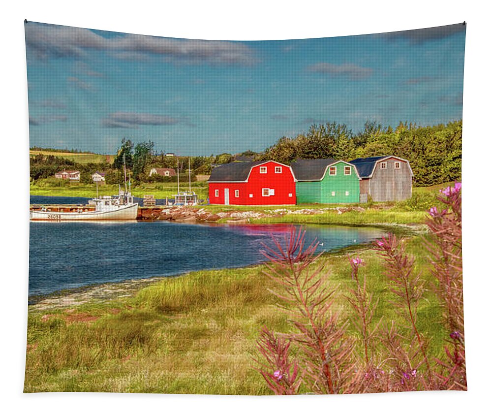 Prince Edward Island Tapestry featuring the photograph Good Morning French River, Painterly by Marcy Wielfaert