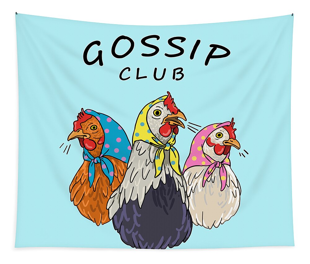 Gossip Tapestry featuring the digital art Gossip Club by Jindra Noewi