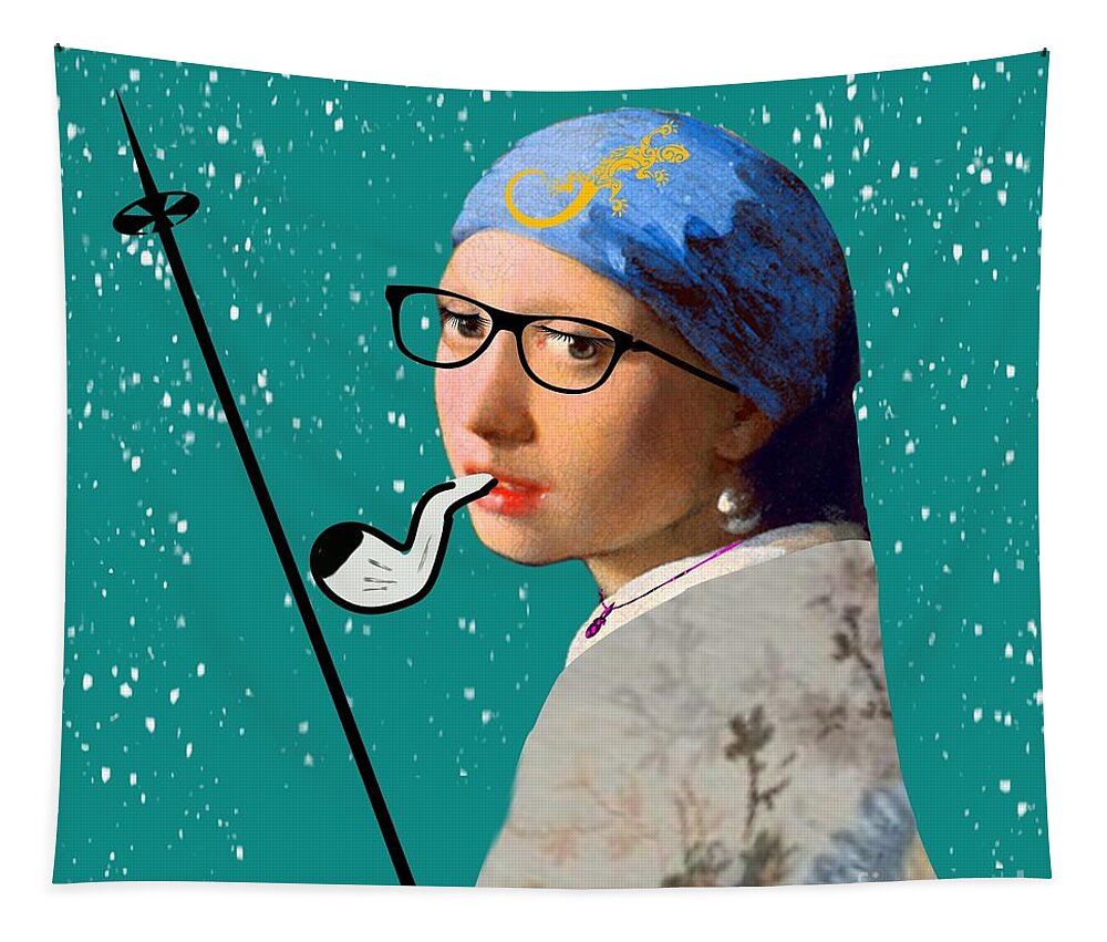 Girlwithapearlearring Tapestry featuring the digital art Gpe #59 by HELGE Art Gallery