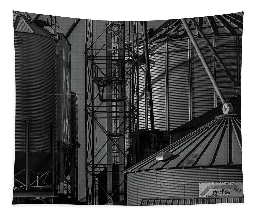 Museum Quality Tapestry featuring the photograph Grain Elevator in Shadows No. 4 by Bruce Davis
