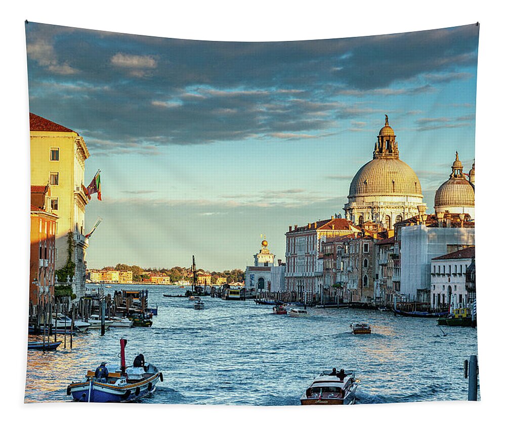 Venice Tapestry featuring the photograph Grand Canal, Venice, Italy by Marian Tagliarino