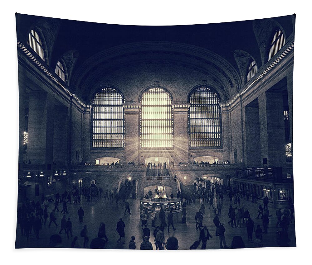 Grand Central Terminal Tapestry featuring the photograph Grand Central Monochrome by Jessica Jenney