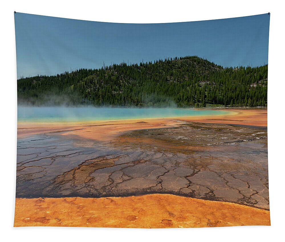 Yellowstone Tapestry featuring the photograph Grand Prismatic by Tara Krauss