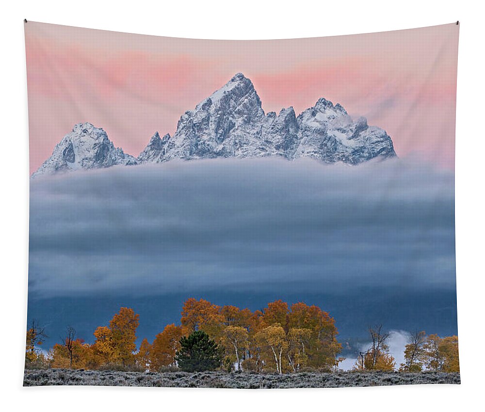 Grand Tetons Tapestry featuring the photograph Grand Teton Color by Wesley Aston