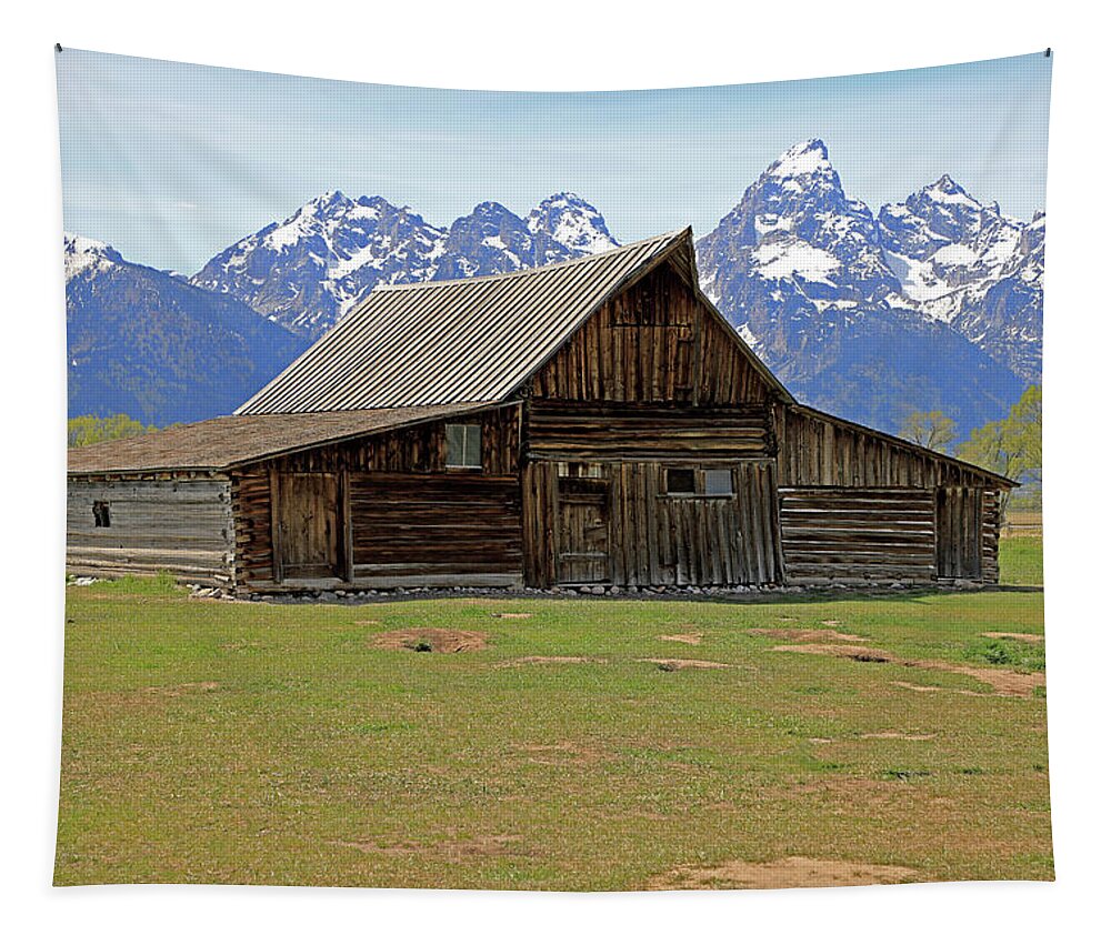 Grand Teton National Park Tapestry featuring the photograph Grand Teton National Park - T.A. Moulton Barn by Richard Krebs