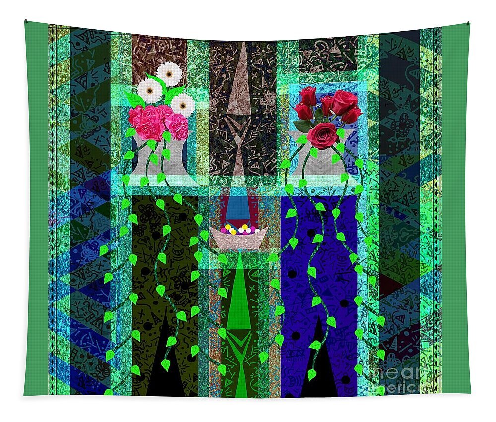 Grandma's Parlor Tapestry featuring the mixed media Grandma's Parlor by Diamante Lavendar