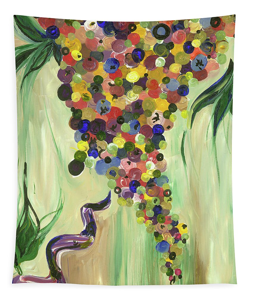 Grape Tapestry featuring the painting Grape Vine and Corkscrew by Britt Miller