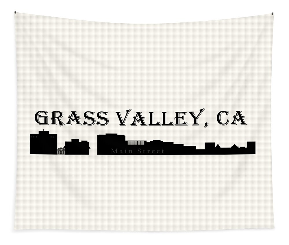 Main Street Tapestry featuring the digital art Grass Valley, California Main Street by Lisa Redfern