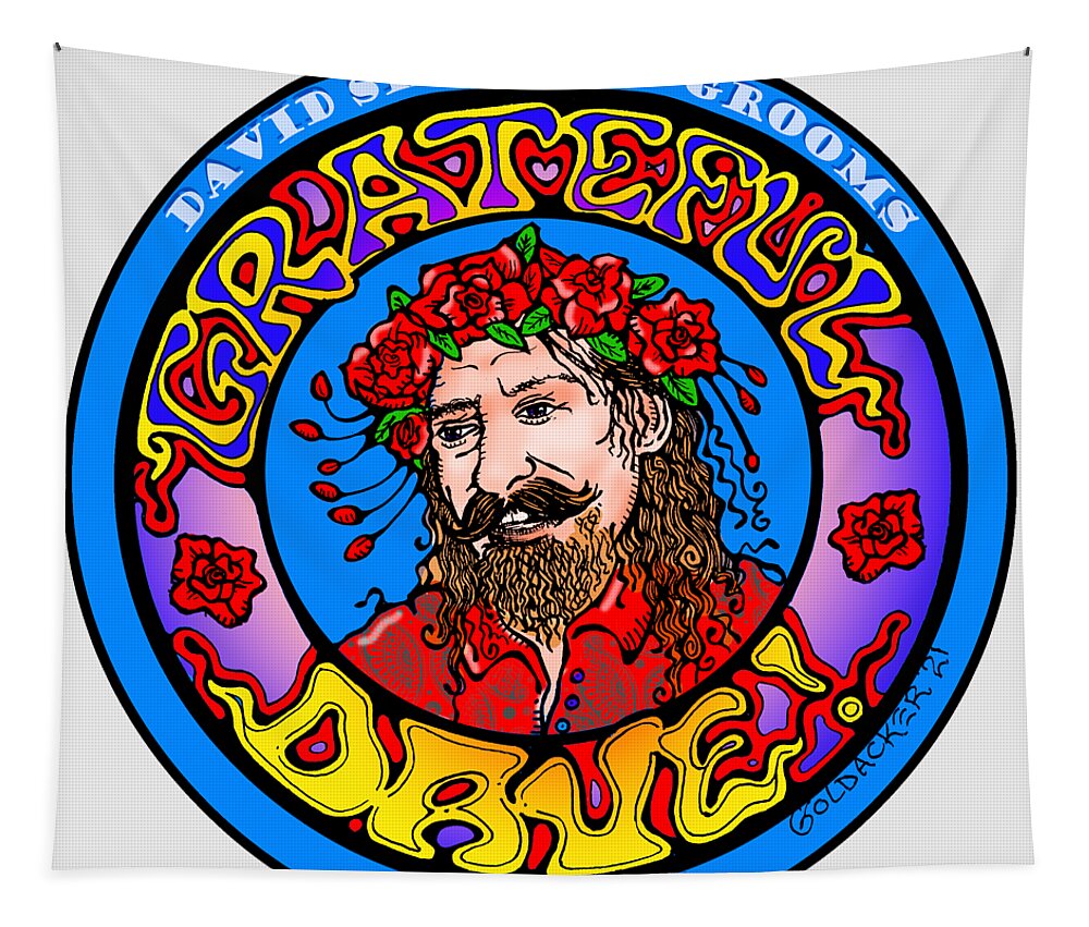 Dave Grooms Tapestry featuring the mixed media Grateful Dave by Java John by Bradford Martin