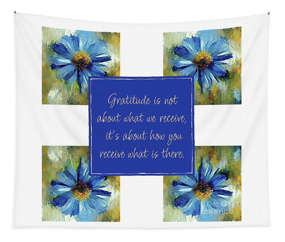 Gratitude Quotes Tapestry featuring the painting Gratitude Quote by Tina LeCour