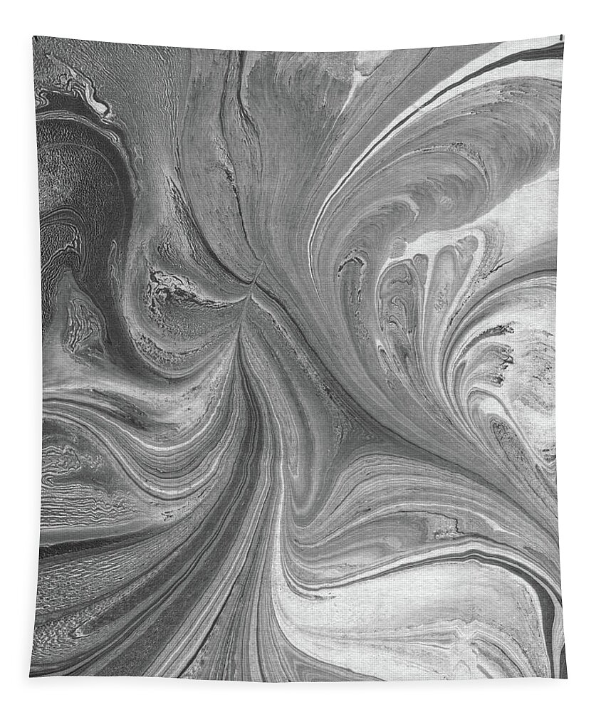 Marble Tapestry featuring the painting Gray Marble Abstract by Irina Sztukowski