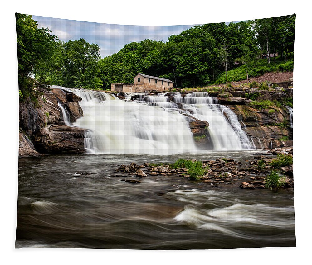 Waterfall Tapestry featuring the photograph Great Falls Connecticut by Marlo Horne