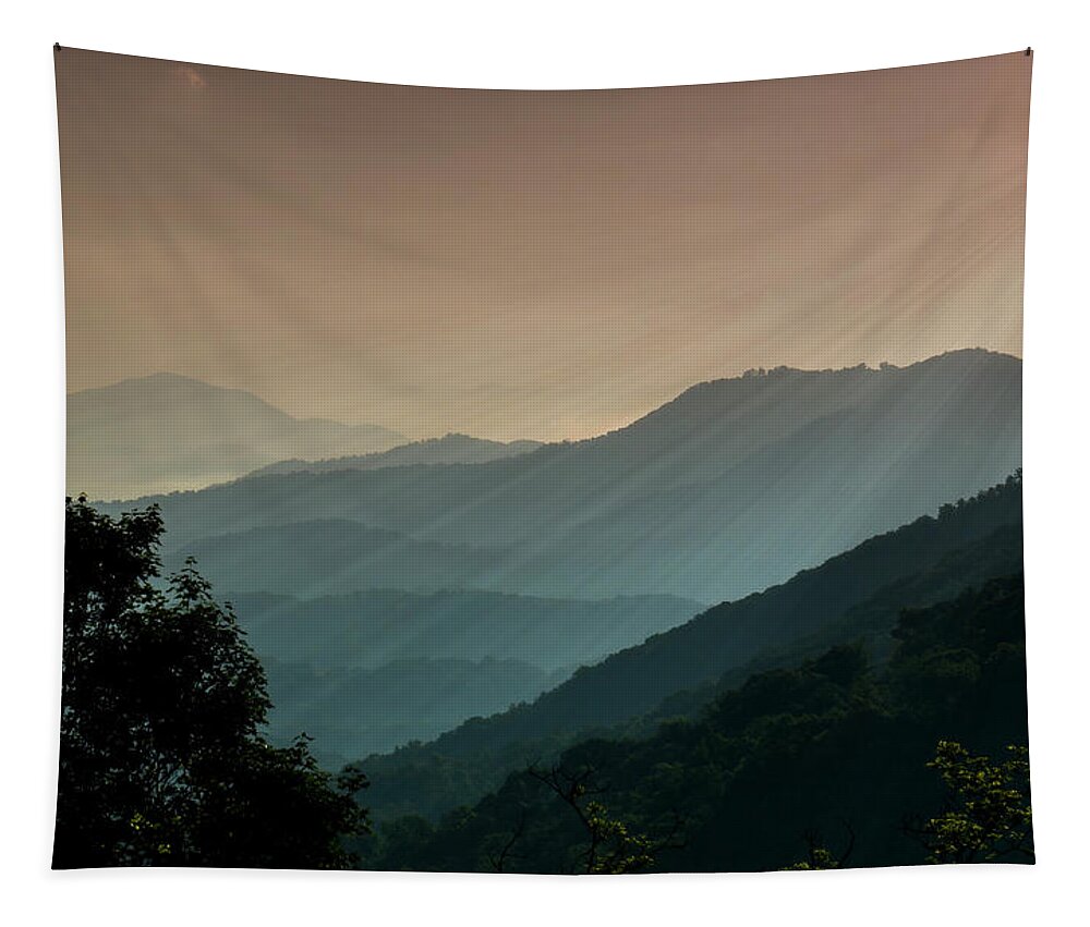 Blue Tapestry featuring the photograph Great Smoky Mountains Blue Ridge Parkway by Patti Deters