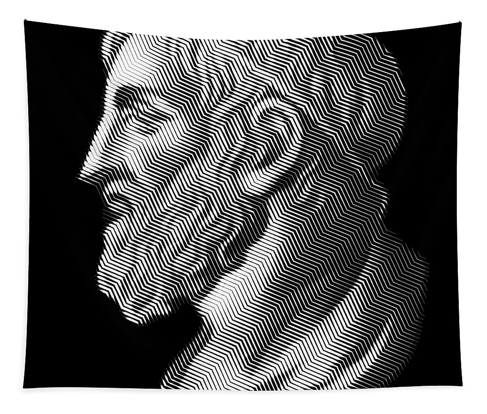 Education Tapestry featuring the digital art Greek mathematician, engineer and inventor Archimedes, portrait by Cu Biz