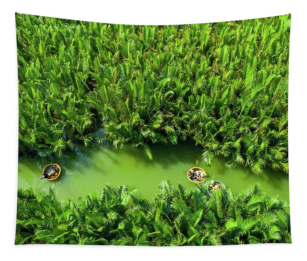 Awesome Tapestry featuring the photograph Green Coconut Forest by Khanh Bui Phu