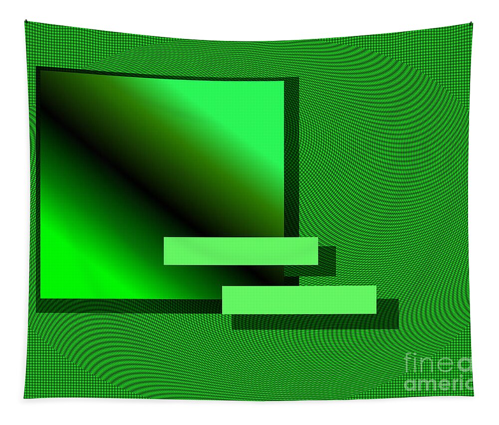 Green Tapestry featuring the digital art Green High Relief by Kae Cheatham