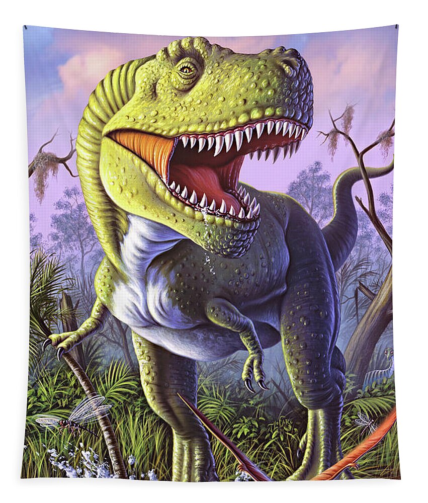 Dino Battle Poster by Jerry LoFaro - Fine Art America
