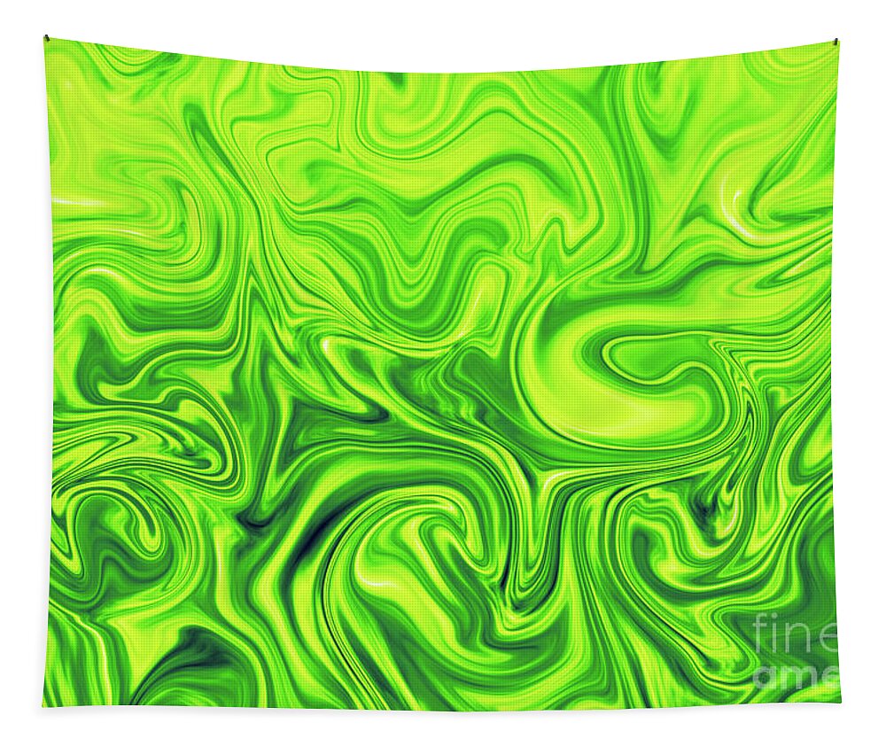 Abstract Background Tapestry featuring the photograph Green Slime Abstract Background by Benny Marty