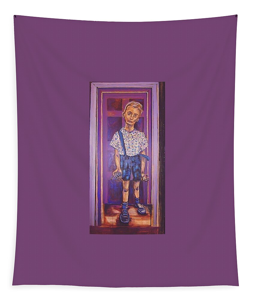 Portrait Tapestry featuring the mixed media Grenade by Try Cheatham
