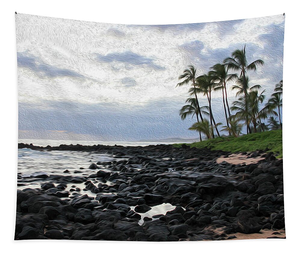 Hawaii Tapestry featuring the photograph Grey Sunset Painting by Robert Carter