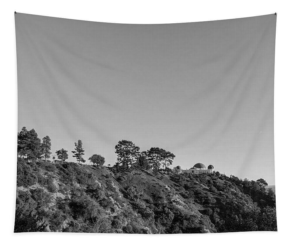Griffith Observatory Tapestry featuring the photograph Griffith Observatory Facing South by Jera Sky