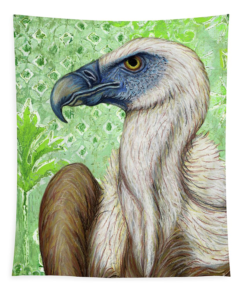 Griffon Vulture Tapestry featuring the painting Griffon Vulture Abstract by Amy E Fraser