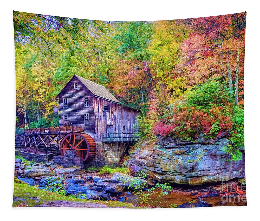 Landscape Tapestry featuring the photograph Grist Mill by Tom Watkins PVminer pixs