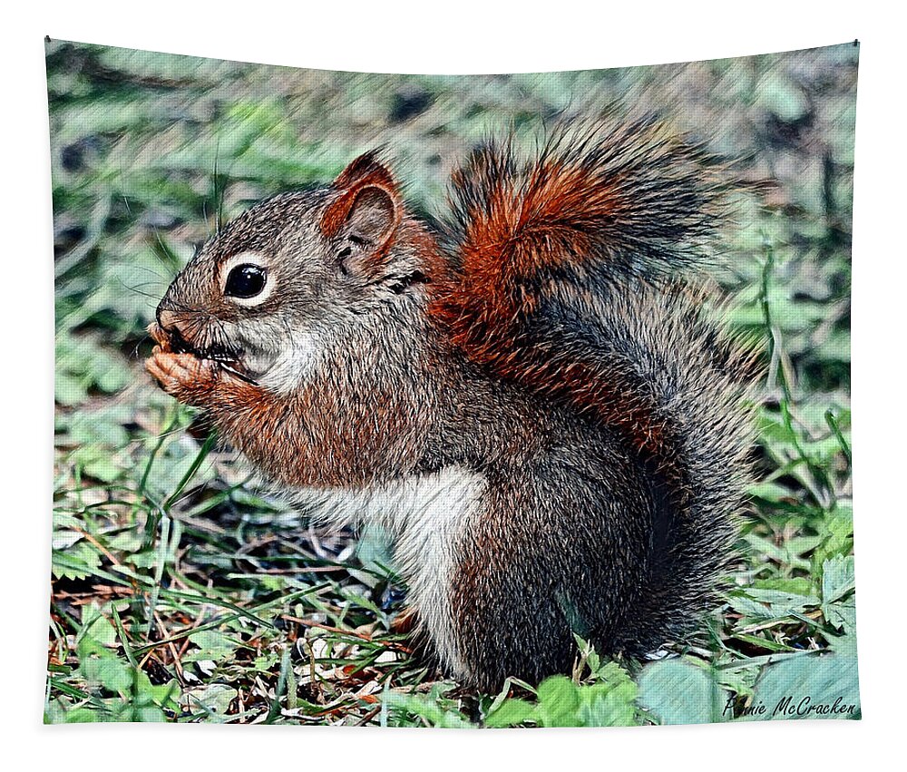 Squirrel Tapestry featuring the digital art Ground Squirrel by Pennie McCracken