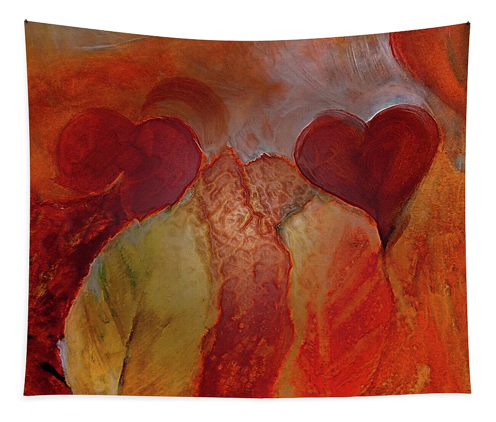 Growing Tapestry featuring the painting Growing Heart by Lisa Kaiser