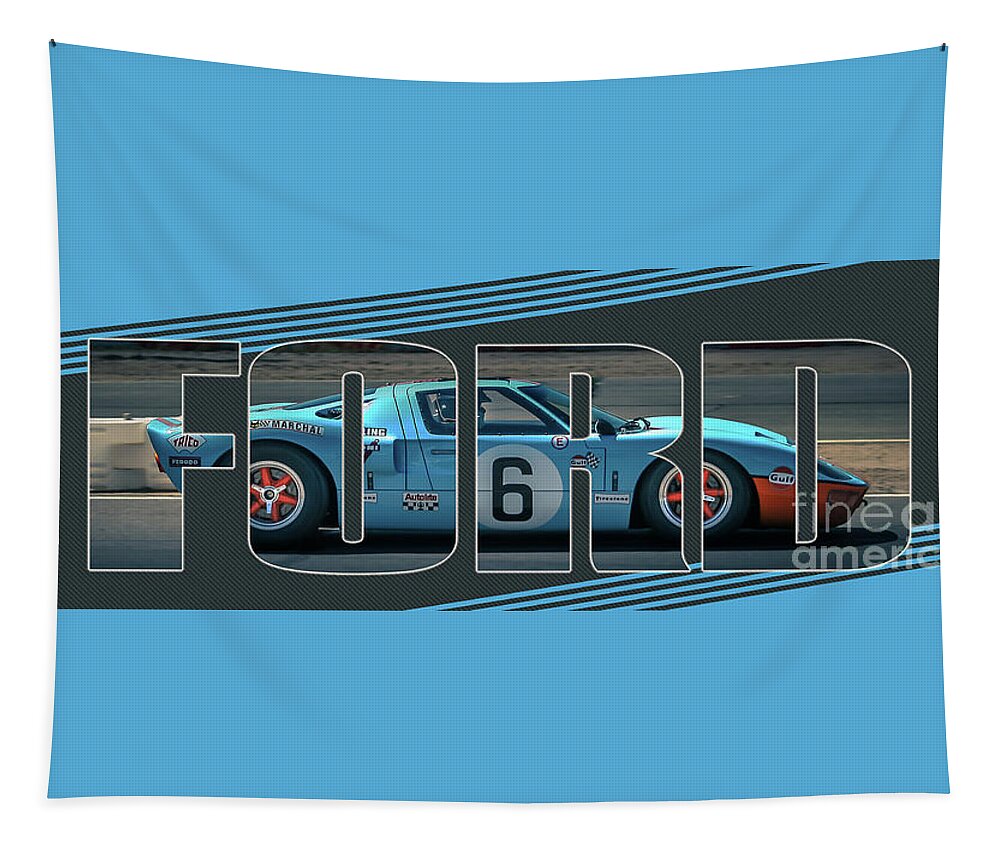 Ford Tapestry featuring the photograph GT40 cutout by Darrell Foster