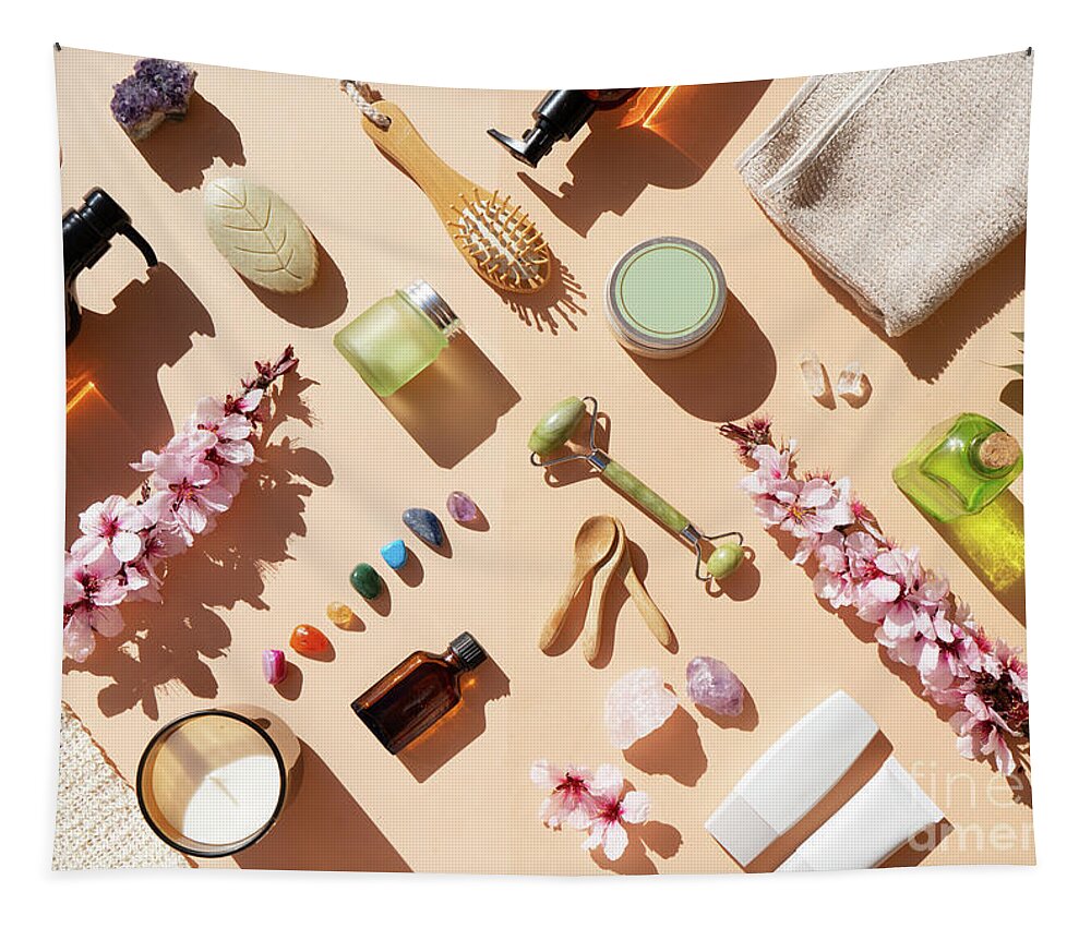 Home Tapestry featuring the photograph Gua Sha, Face Massage Roller by Anastasy Yarmolovich