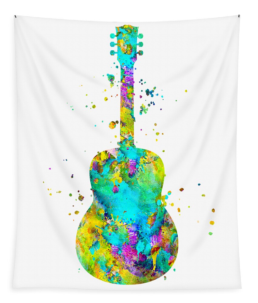 Guitar Tapestry featuring the painting Guitar Art by Zuzi 's