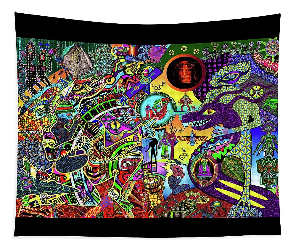 Visionary Tapestry featuring the mixed media Habre la Mente by Myztico Campo