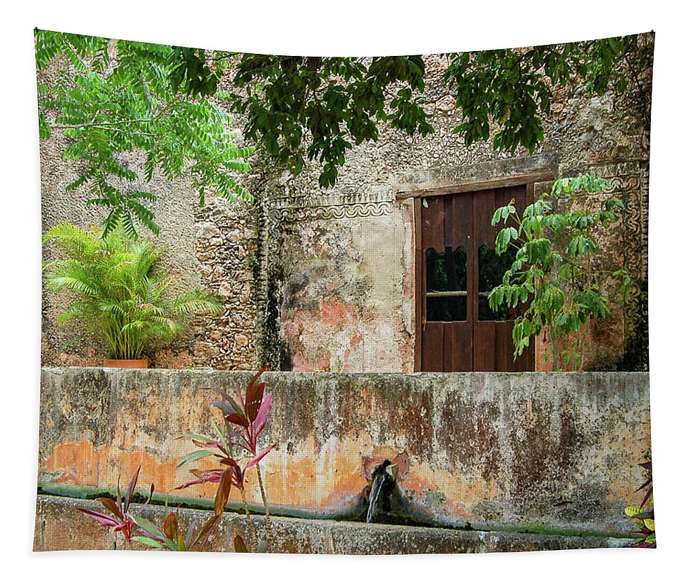 Hacienda Ochil Tapestry featuring the photograph Hacienda Ochil Wall by William Scott Koenig