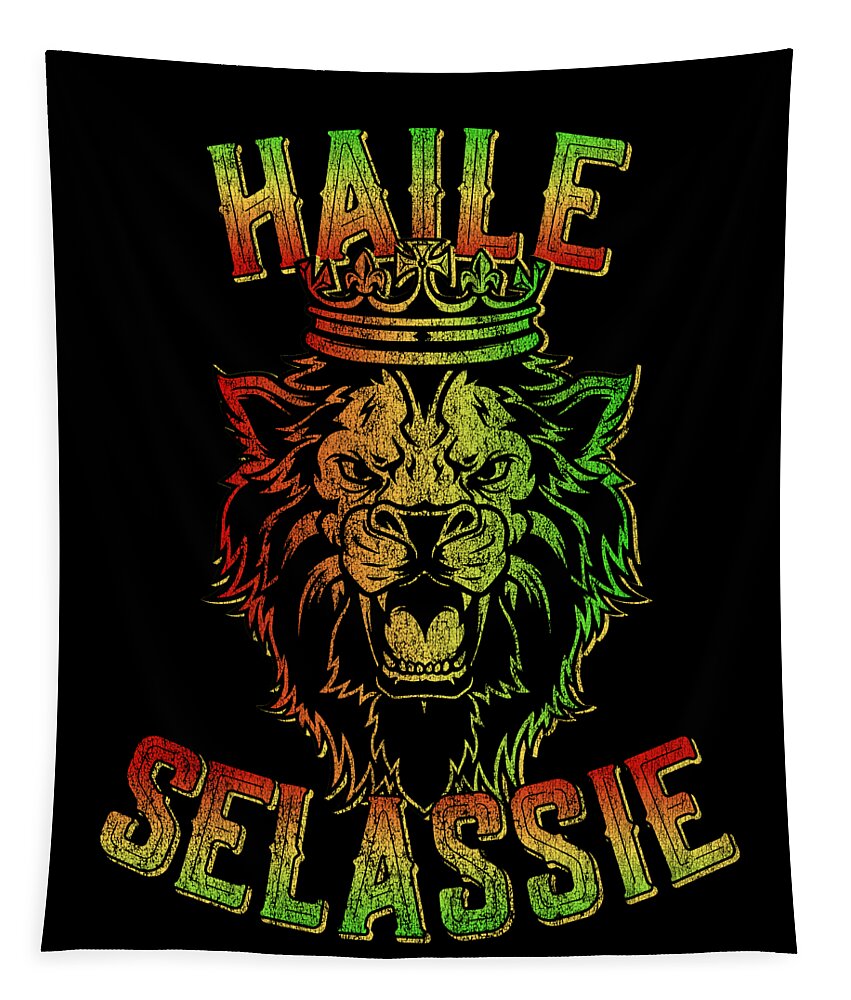 Cool Tapestry featuring the digital art Haile Selassie Rastafari Reggae by Flippin Sweet Gear