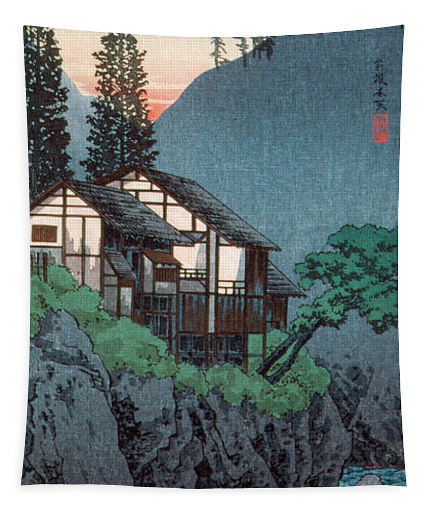 Japan Tapestry featuring the painting Hakone by Hiroaki Takahashi