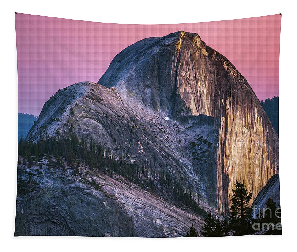 Half Dome Tapestry featuring the photograph Half Dome Alpenglow by Anthony Michael Bonafede