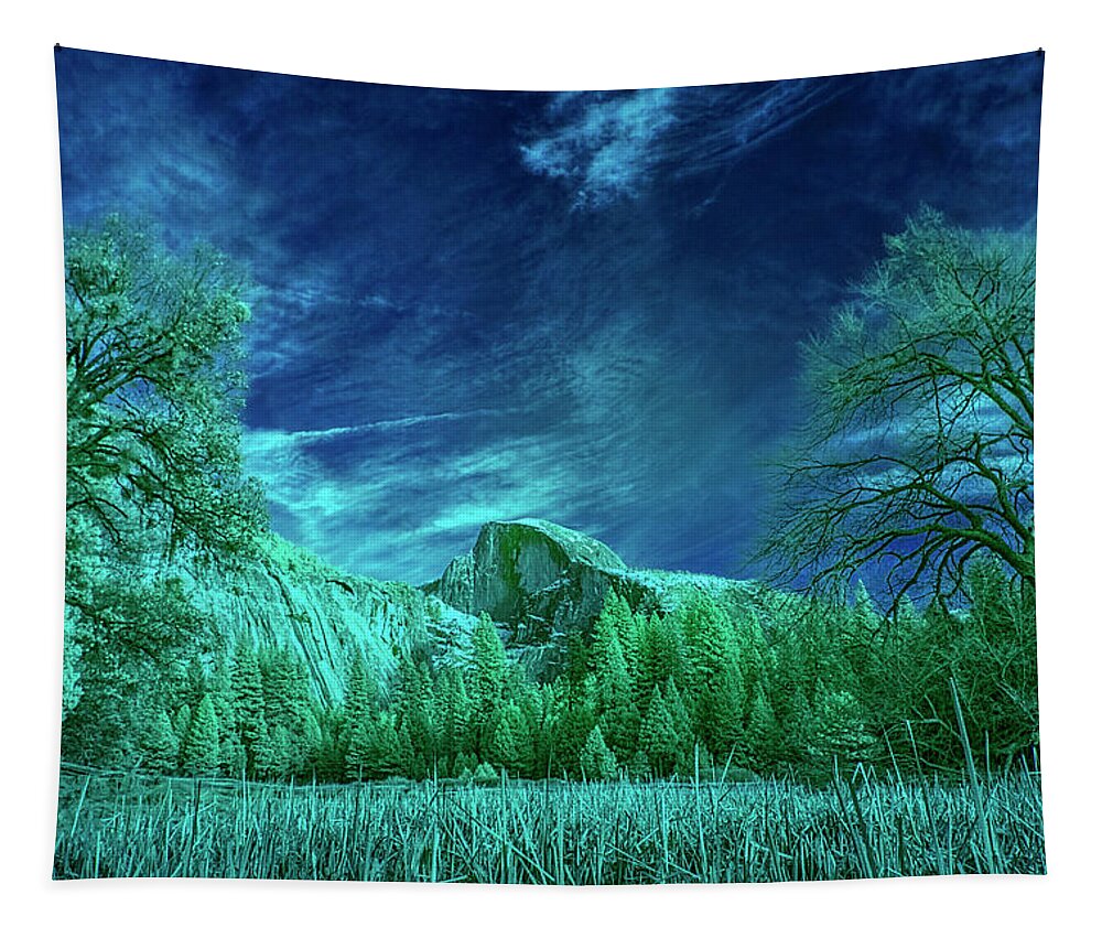 Landscape Tapestry featuring the photograph Half Dome Colored Infrared by Romeo Victor