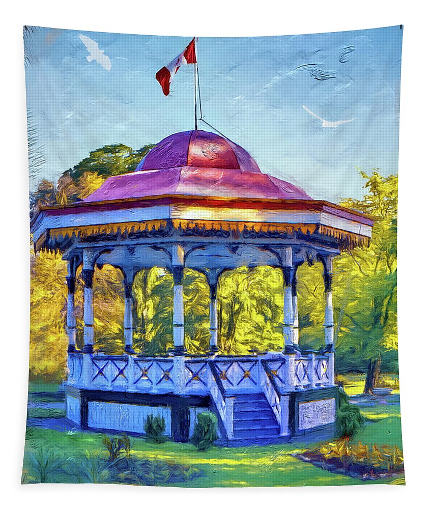 Architecture Tapestry featuring the digital art Halifax Public Gardens by Ken Morris