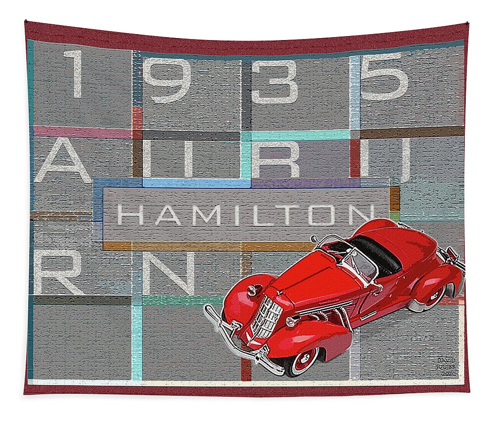 Hamilton Collection Tapestry featuring the digital art Hamilton Collection / 1935 Auburn by David Squibb