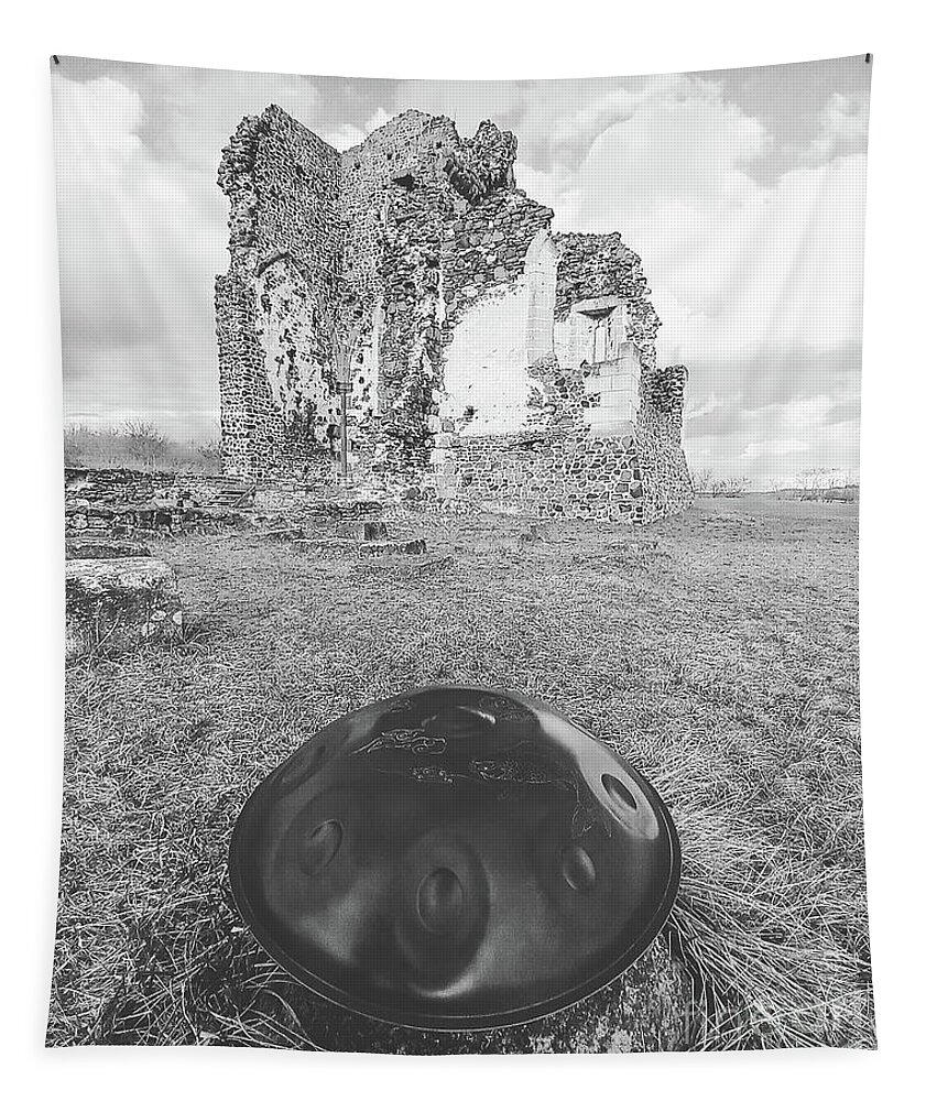 Ruin Tapestry featuring the photograph Handpan at ruins by Alexa Szlavics