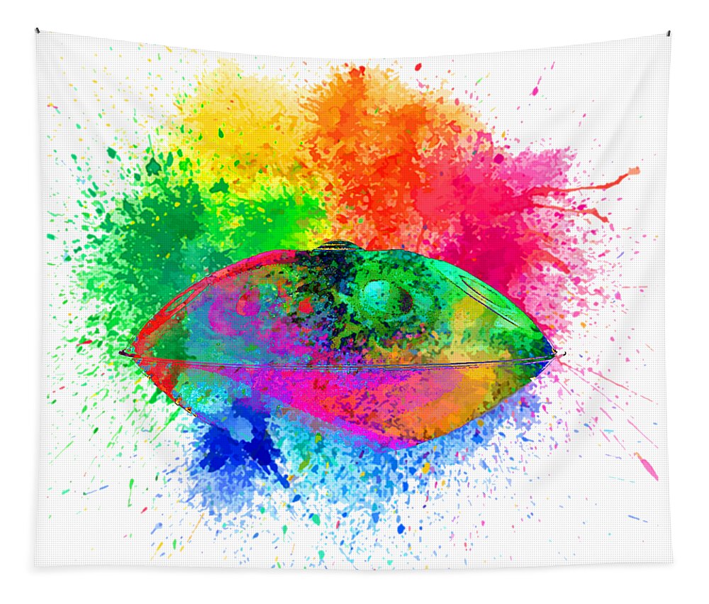 Handpan Tapestry featuring the digital art Handpan colorfull by Alexa Szlavics