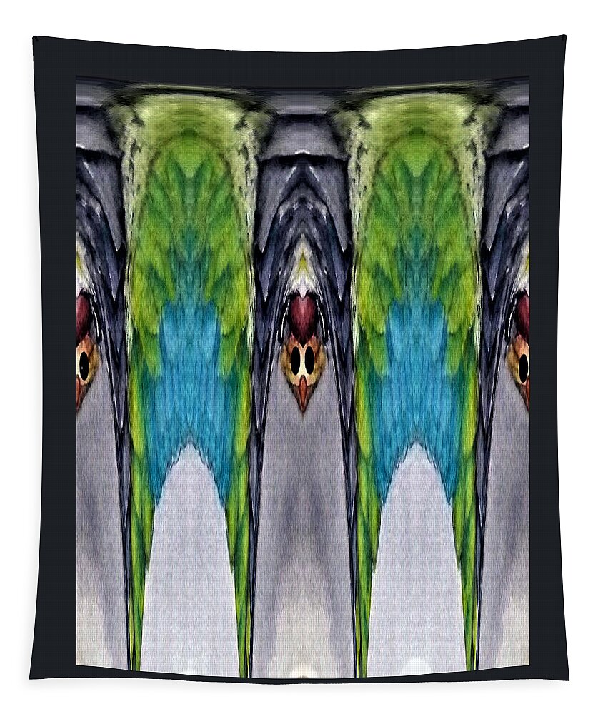 Abstract Art Tapestry featuring the digital art Hanging Bats by Ronald Mills