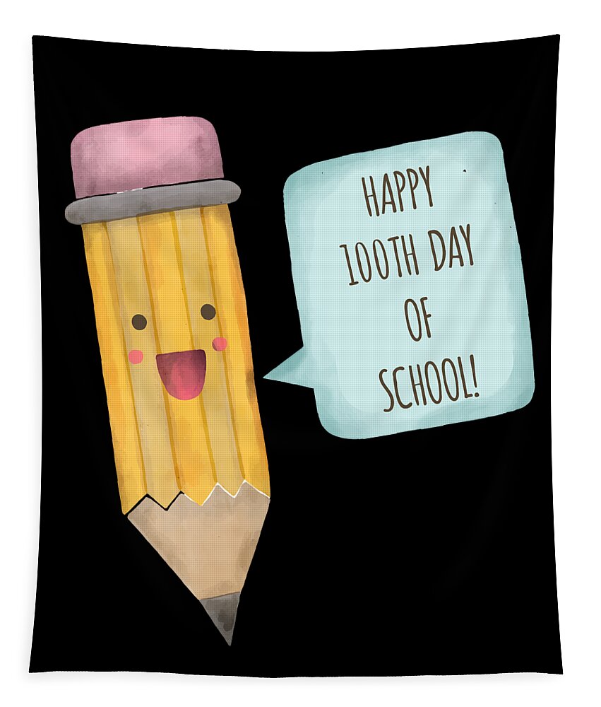 Funny Tapestry featuring the digital art Happy 100th Day Of School by Flippin Sweet Gear