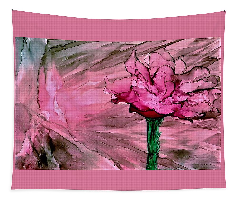 Pink Tapestry featuring the painting Happy Birthday by Angela Marinari