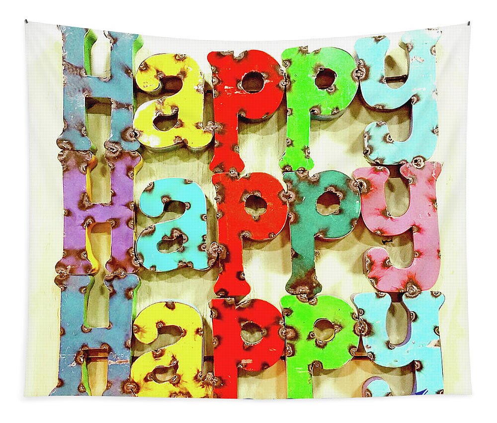Father's Day Tapestry featuring the mixed media Happy Happy Happy Father's Day by Sharon Williams Eng