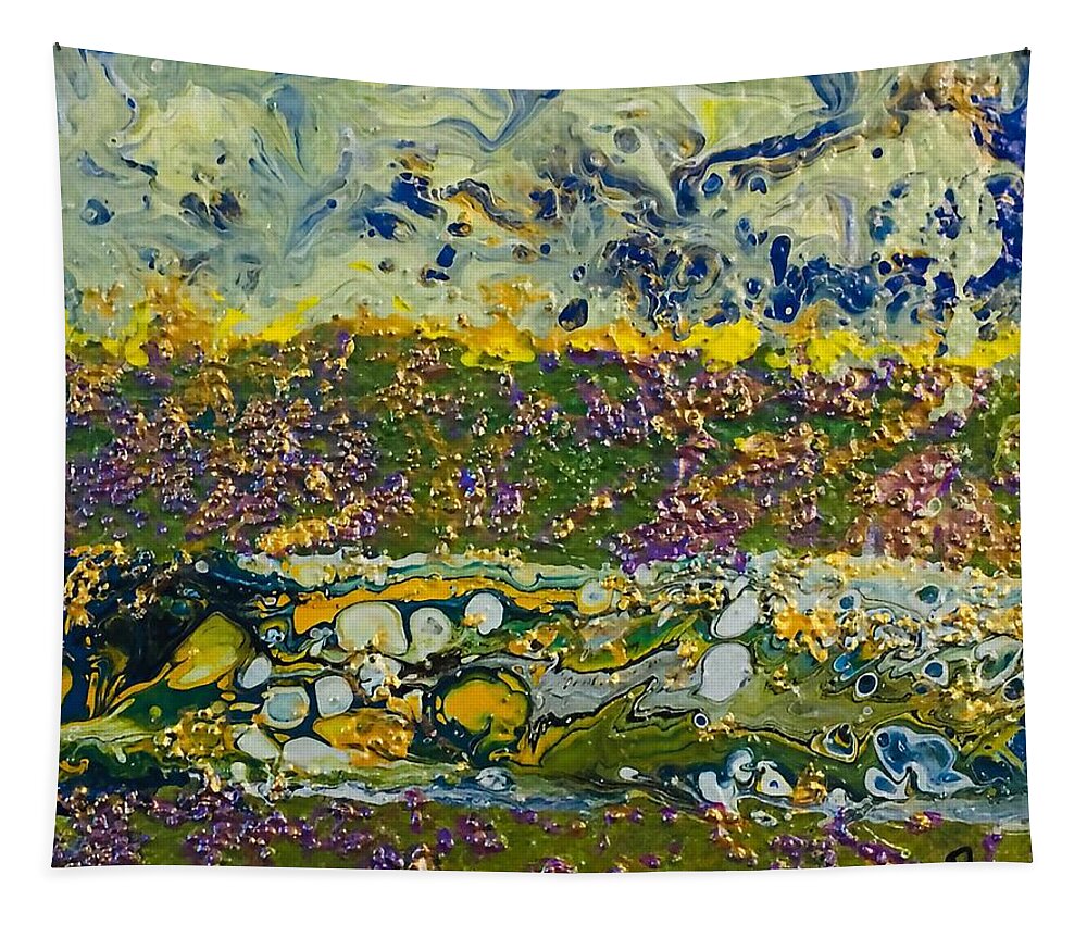 Dreamscape Tapestry featuring the painting Happy River by Rowena Rizo-Patron